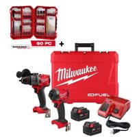 Combo FUEL Taladro percutor + Atornillador de impacto + 1 set de accesorios 60 pz