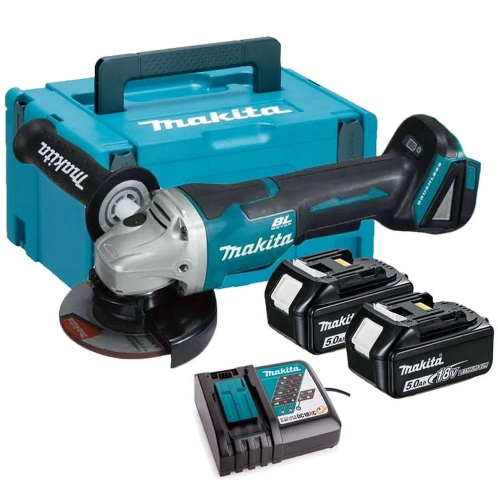 Amoladora inalambrica 4 1/2" 18V LXT BL MAKITA DGA458RTJ