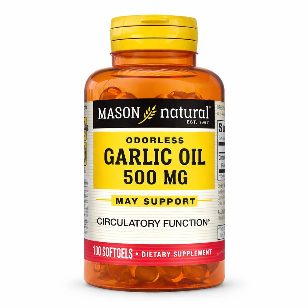 Aceite de Ajo en Cápsulas Blandas 500 mg x 100 u - Mason Natural