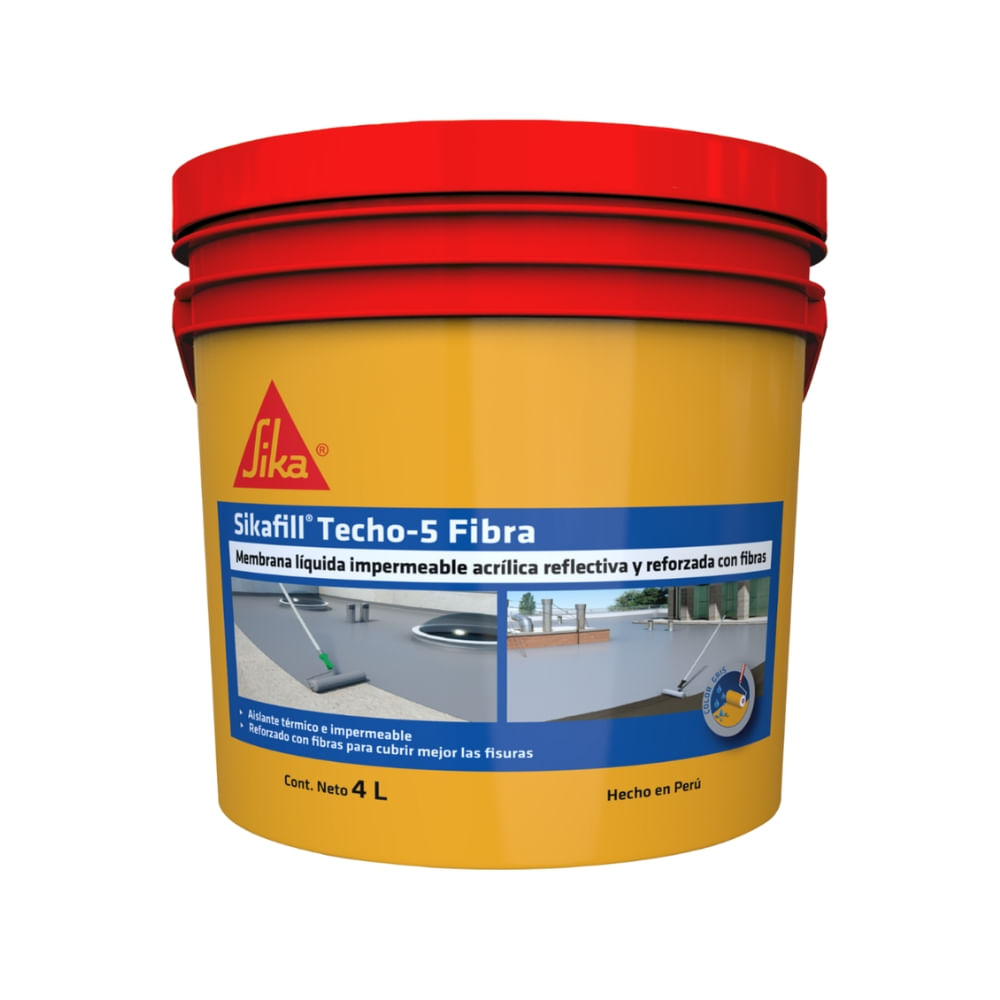 Impermeabilizante para Techos Sikafill Techo-5 Fibra Gris x 4L