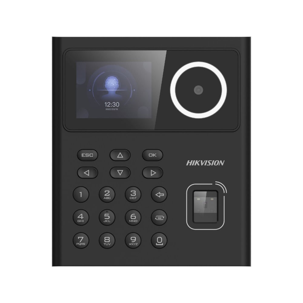 Control de Acceso y Asistencia Hikvision DS-K1T320EFWX-B, Rostro Huella y Tarjeta, Negro