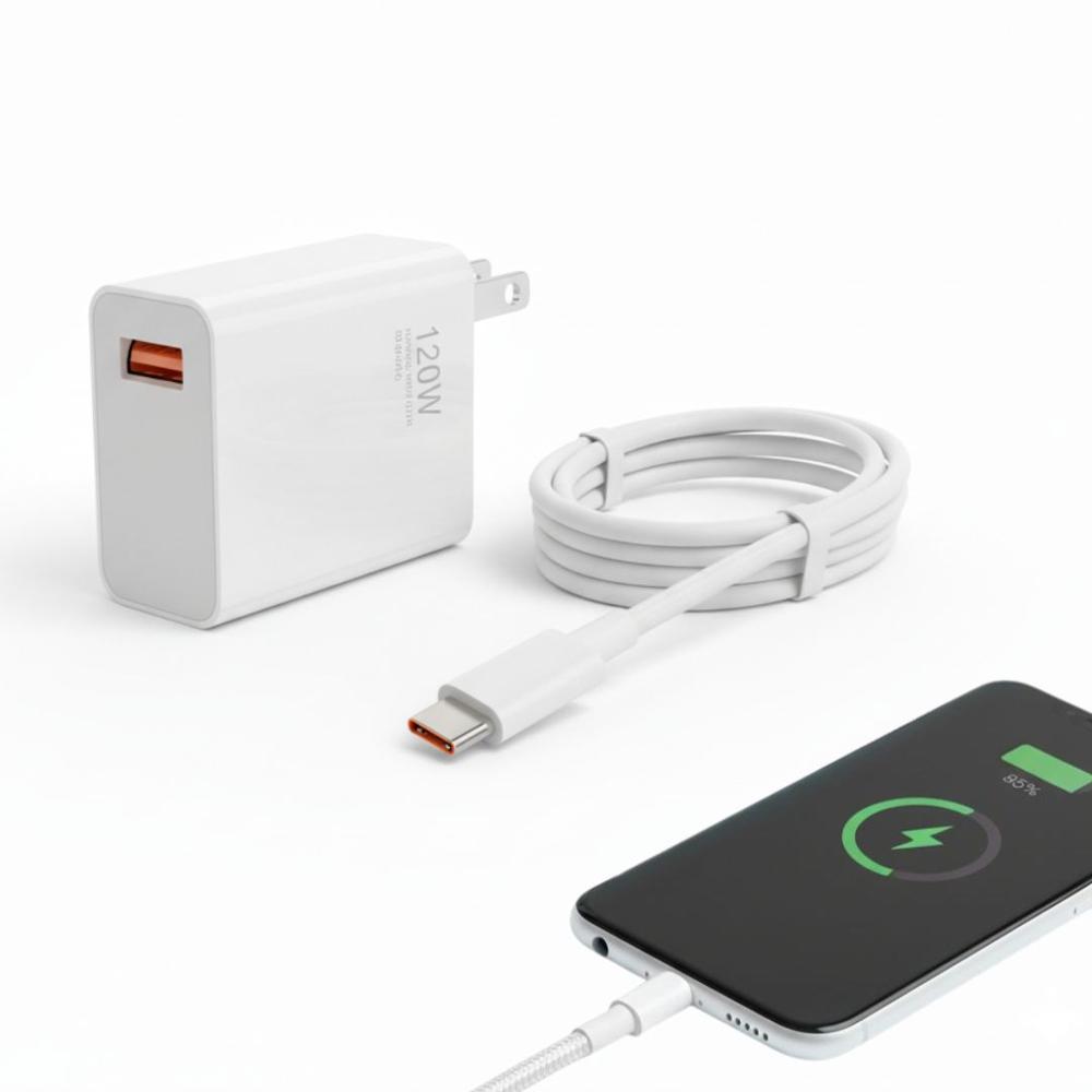 Cargador Carga Rápida para Celular de 120W con Cable USB Tipo C