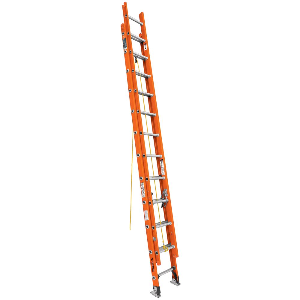 Escalera Telescopica Fibra De Vidrio 24 Peldaños Truper Color Naranja