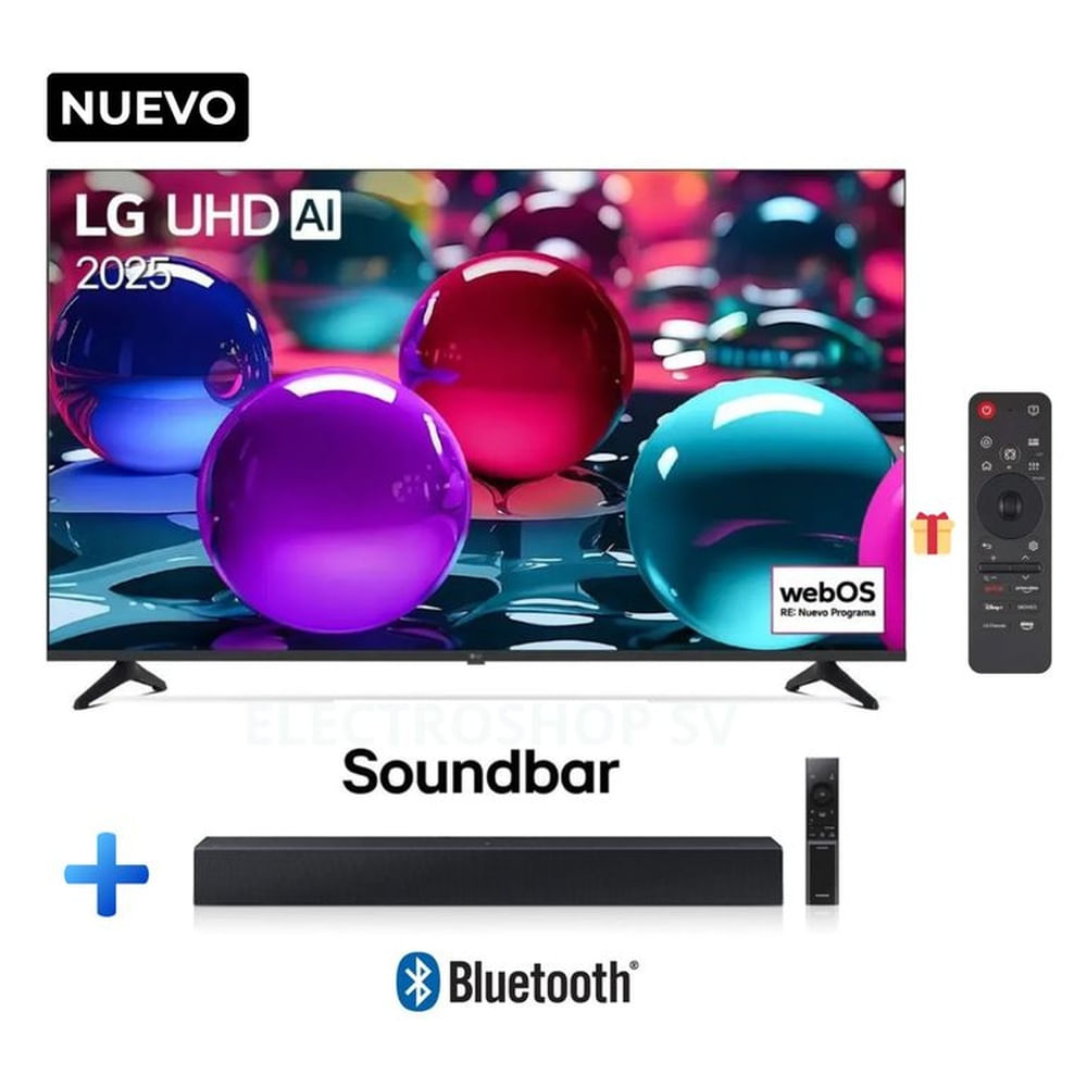 Televisor LG 50 Uhd 4K THINQ Ai 50Ua7300Psb Smart Tv 2025 + Soundbar
