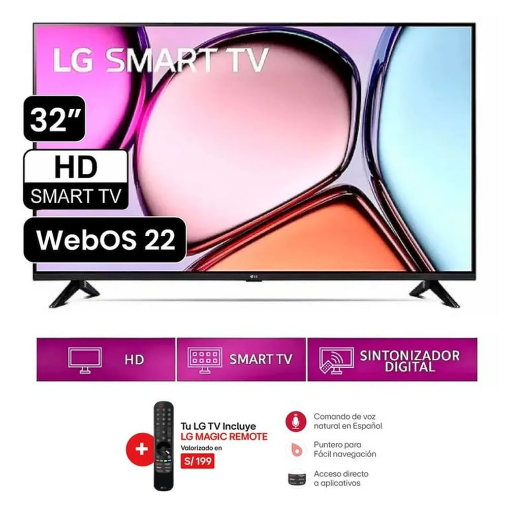 TELEVISOR LG 32 SMART TV LED 32LQ600BPSA + Control Magic
