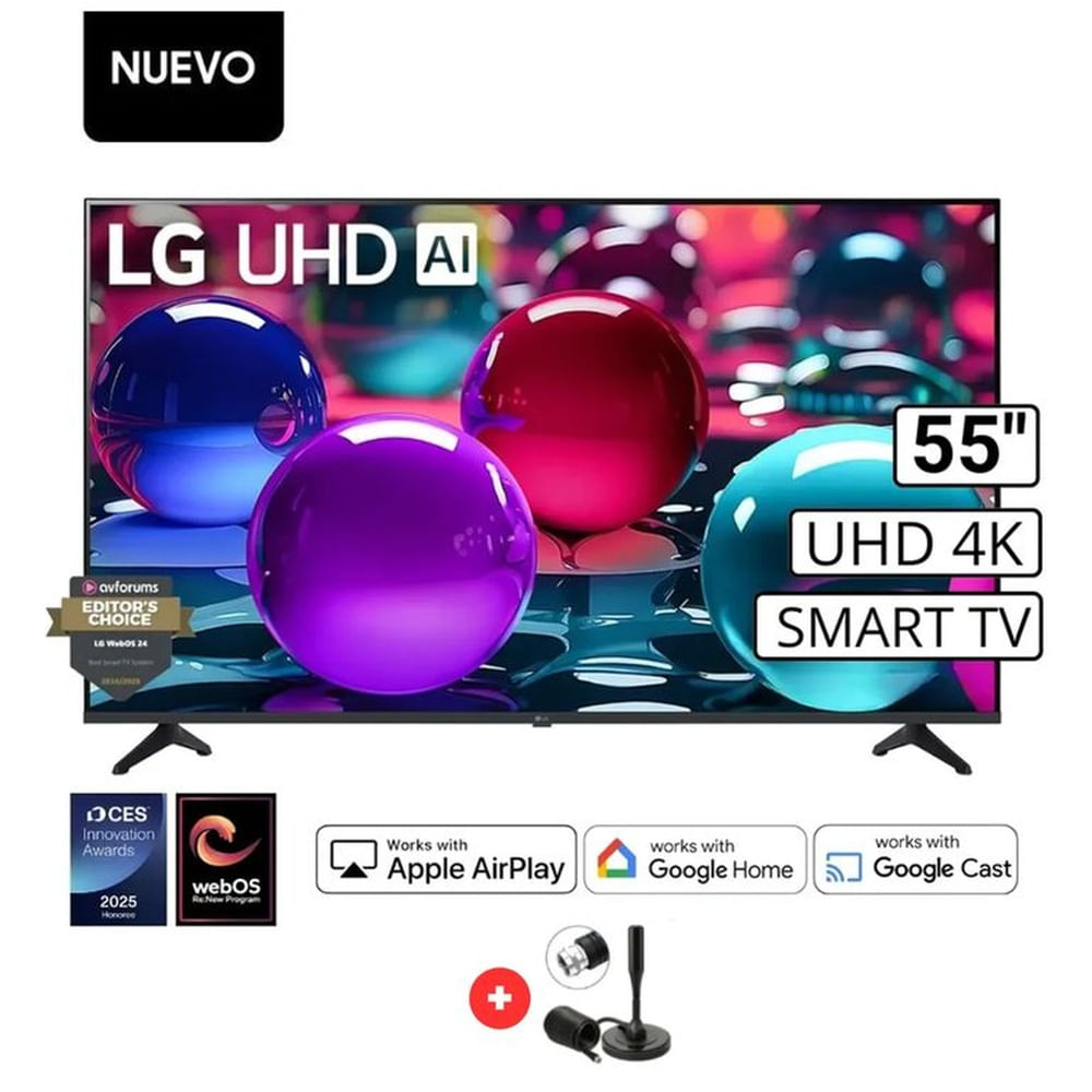 Televisor Lg 55 Pulg Ultra HD 4K AI ThinQ 55UA7300 Modelo 2025 + Antena Digital