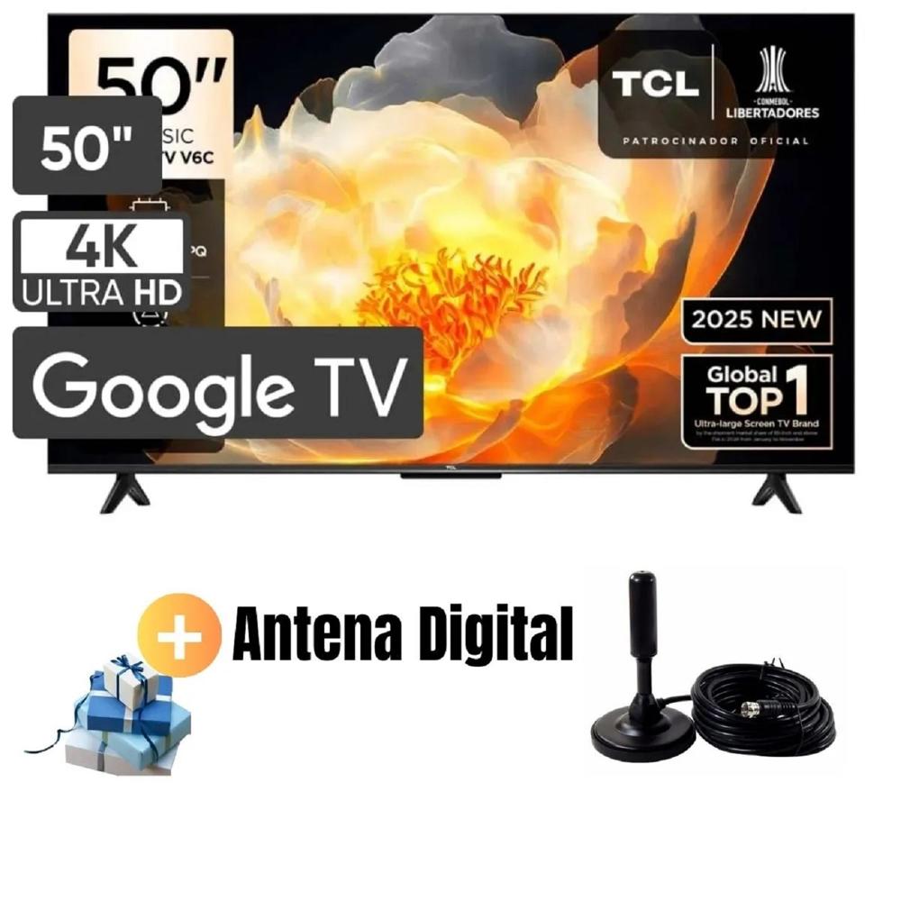 Televisor 50 UHD 4K TCL 50V6C GoogleTV 2025 Antena Digital