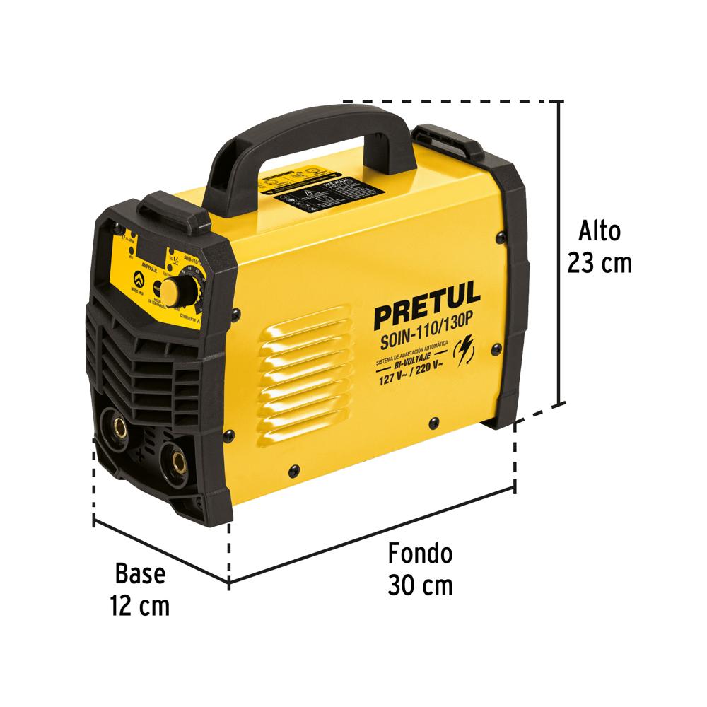 Maquina Soldadora Inversora 130 A 220 V Pretul 29959 Color Amarillo Frecuencia 127-220 V