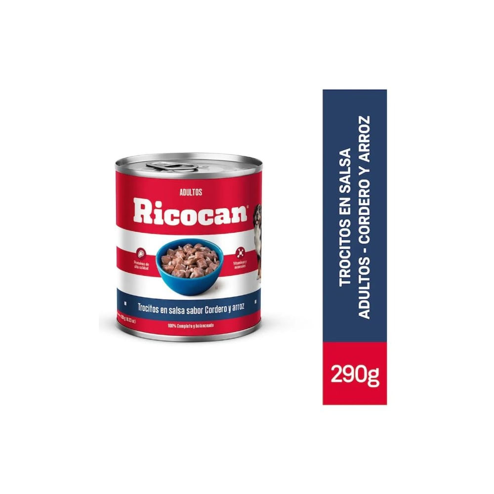 Ricocan Trocitos en Salsa Cordero y Arroz Adultos 290 g