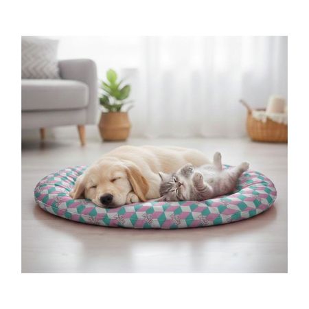 Manta Refrigerante Acolchada para Mascotas – 65 cm - CUADRADITOS Celeste