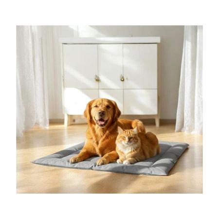 Manta Refrigerante Acolchada para Mascotas ?? - 88 x 66 cm – Colchoneta Refrescante Color Único Gris