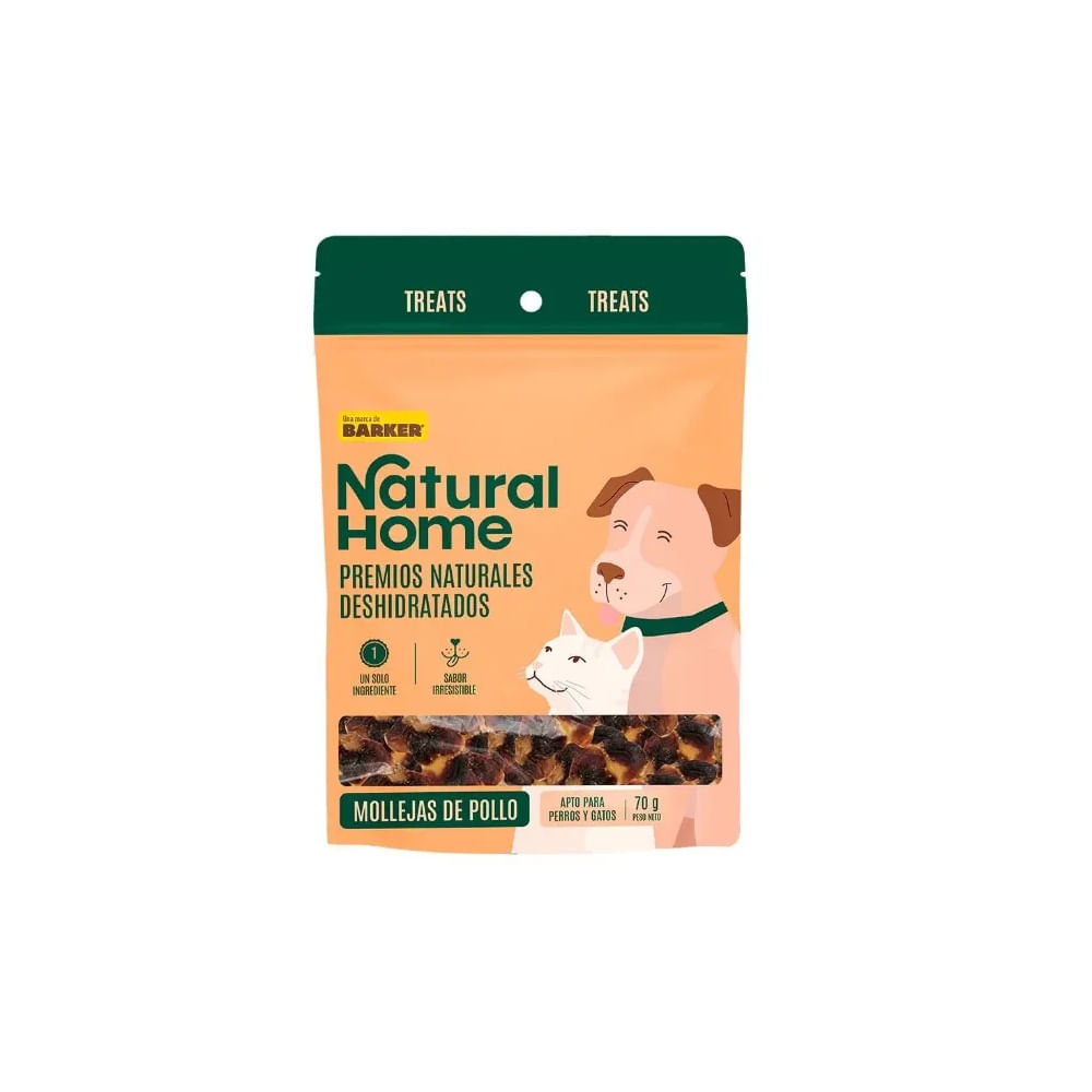 Premios Naturales Deshidratados – Mollejas de Pollo - Natural Home – 70 g