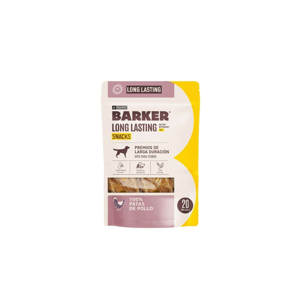 Snack Barker Long Lasting  Patas de Pollo 100% Naturales 20 unidades