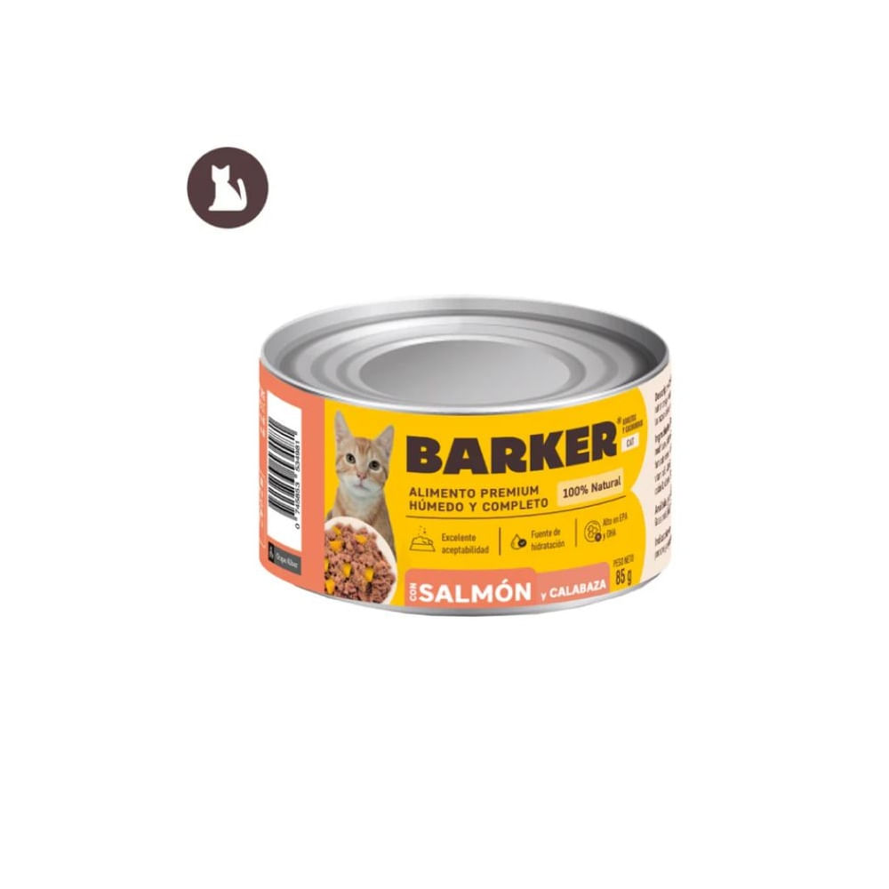 Barker Lata 85 g – Sabor Salmón y calabaza