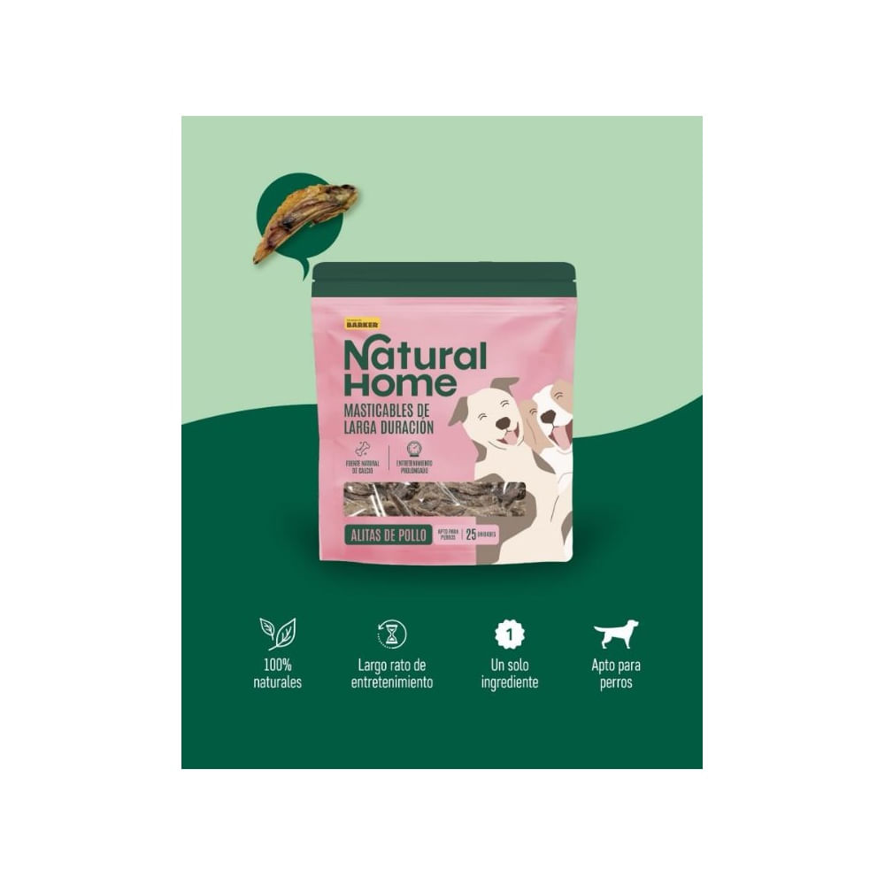 Alitas de Pollo Deshidratadas  Natural Home  Masticables de Larga Duración