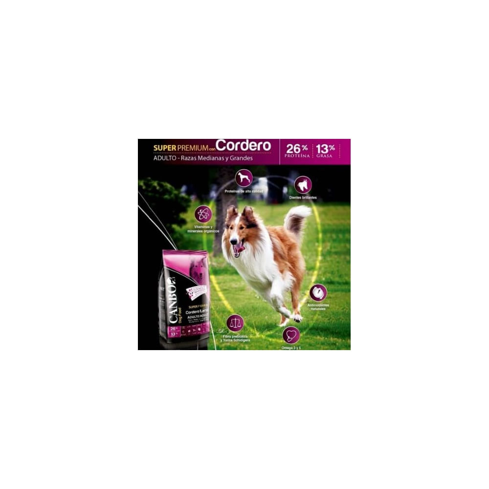 3Kg - Canbo Super Premium Adulto  Cordero Razas Medianas y Grandes