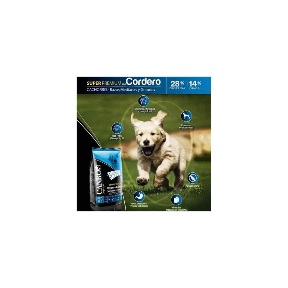3Kg - Canbo Super Premium Cachorro  Cordero Razas Medianas y Grandes