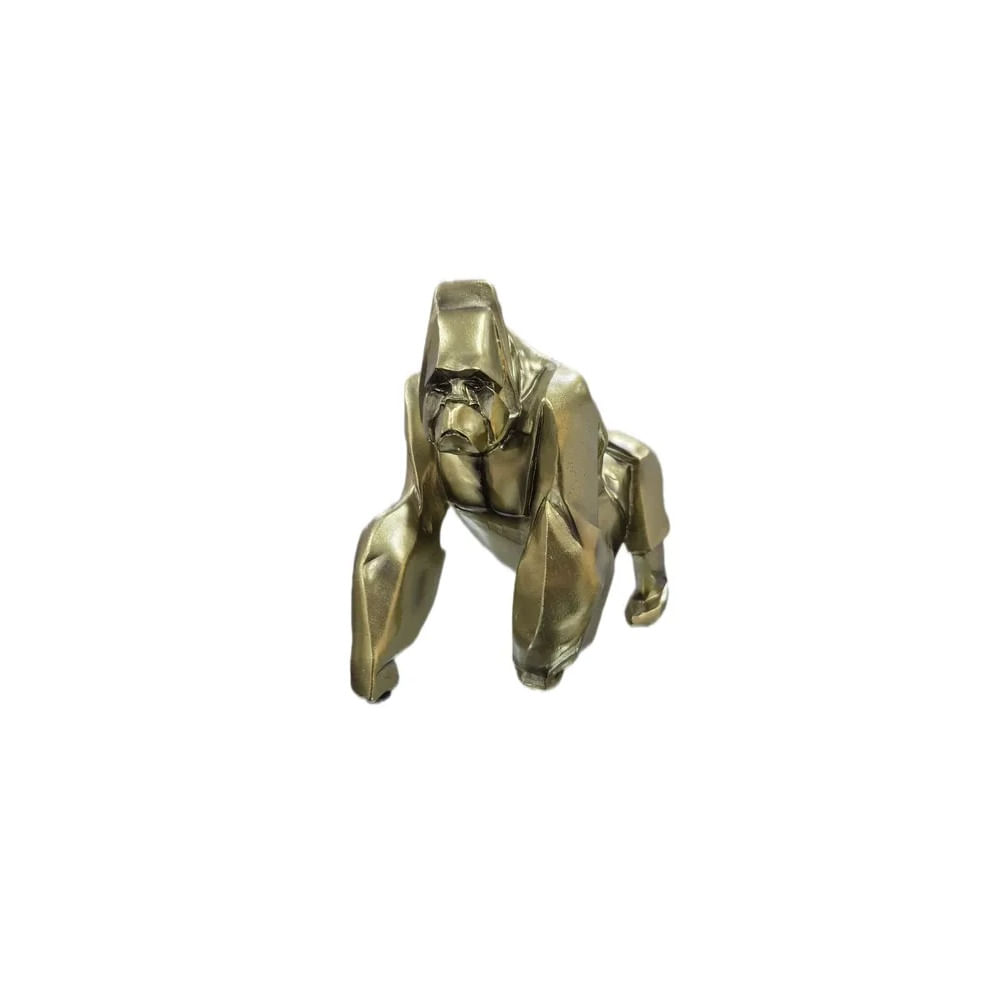 Figura Decorativa Gorila Dorado Estilo Geométrico - Adorno Elegante para Sala Regalo Ideal