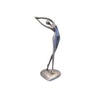 Figura Decorativa Escultura Femenina Abstracta Plateada - Adorno Elegante para Sala Regalo Ideal