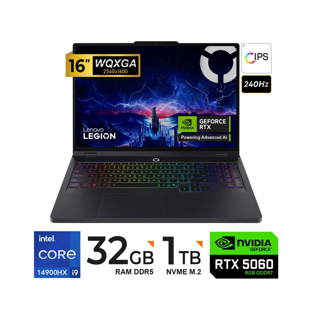 LAPTOP GAMER LENOVO LEGION PRO 5 INTEL CORE i9 14900HX RAM 32GB 1TB SSD RTX 5060 8GB 16 FREEDOS.