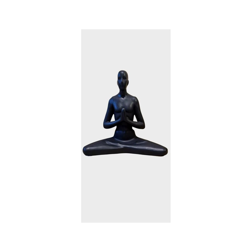 Figura Decorativa Meditación Yoga Negra Estilo Minimalista  - Adorno Elegante para Sala Regalo Ideal