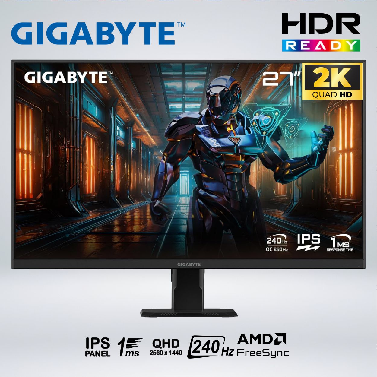 MONITOR GAMER GS27Q X QHD 27'' IPS 240hz 1ms HDR AMDfreesync
