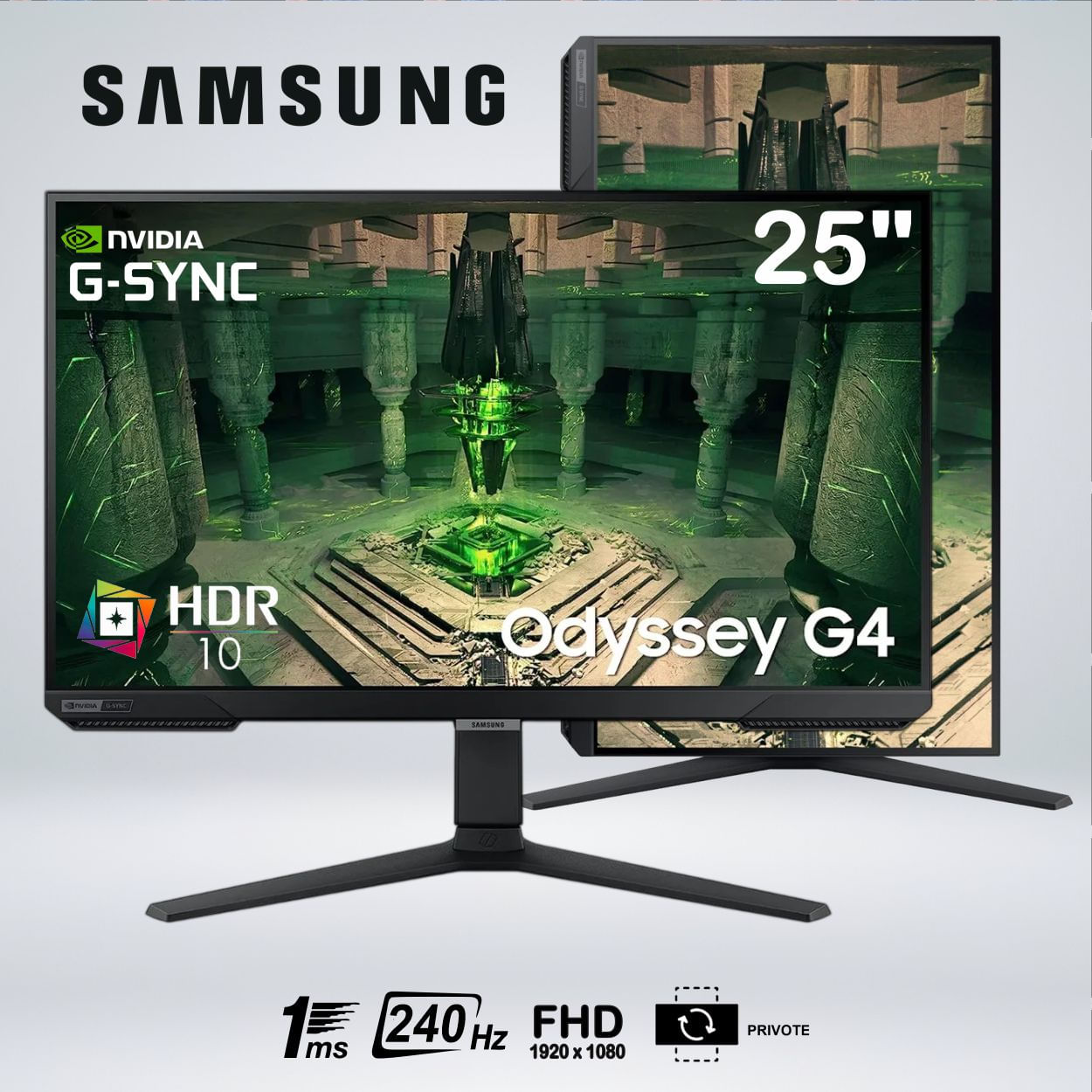 MONITOR GAME ODYSSEY G4 FULLHD 25'' IPS 240Hz 1MS HDR10 LS25BG402ENXGO