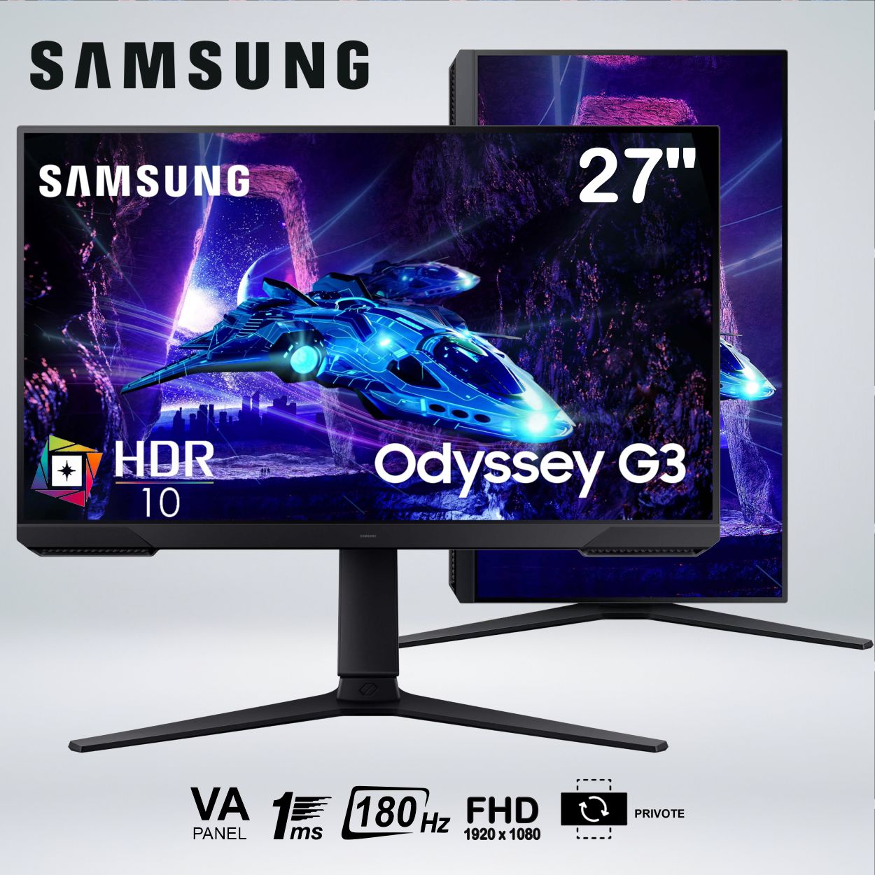 MONITOR GAMER ODYSSEY G3 FULLHD 27 PULGADAS VA 180HZ 1MS HDR10 LS27DG300ELXPE