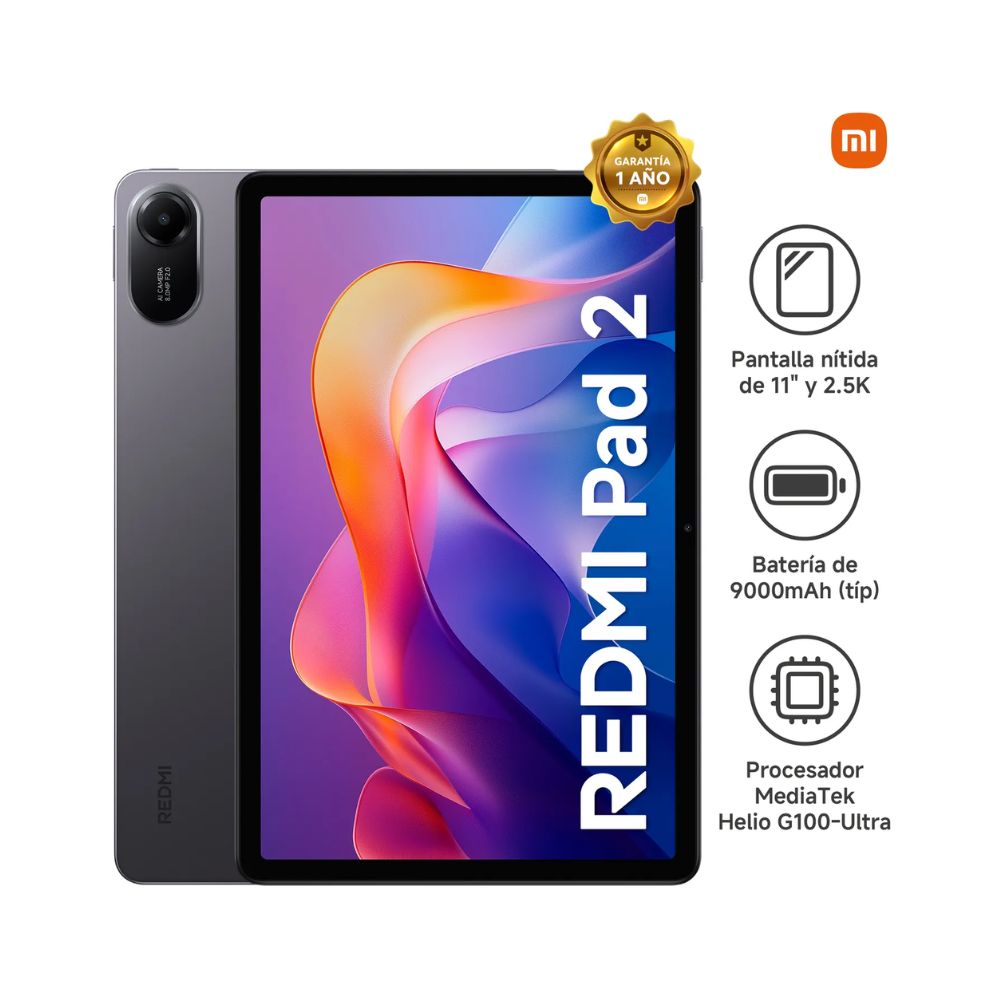Tablet Xiaomi Redmi Pad 2 4G 128GB Gris - Pantalla 90Hz 2.5K con 4 Parlantes y 9000mAh.