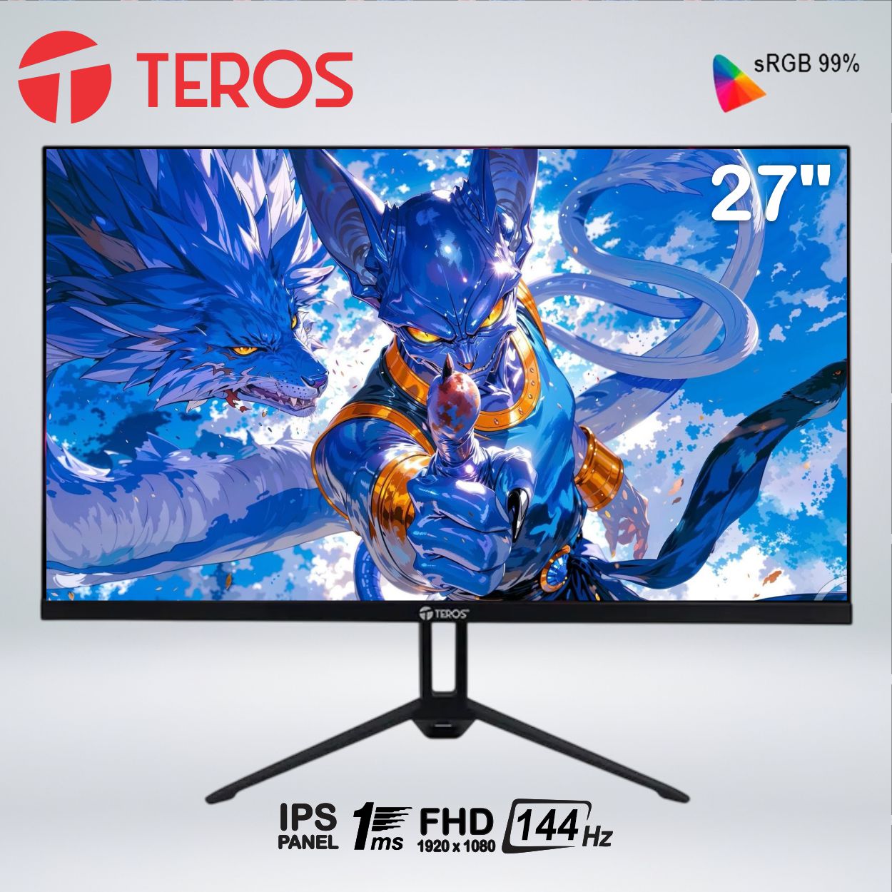 MONITOR GAMER TEROS TE-2714S FULL HD 27 PULGADAS IPS 144HZ 1MS HDMI SPEAKERS