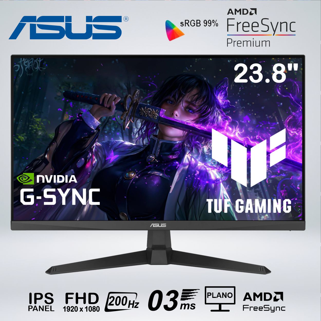 MONITOR GAMER VG249Q5A FULL HD 23.8 PULGADAS fast IPS 200hz 03ms G SYNC SPEAKER