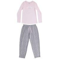 Pijama Polo Manga Larga y Pantalón Frase Mujer SINGULAR