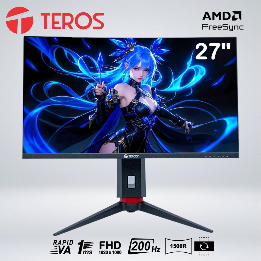 MONITOR CURVO GAMING TEROS TE-2788G 27'' FHD VA 200 HZ 1 MS HDMI DP AUDIO OUT