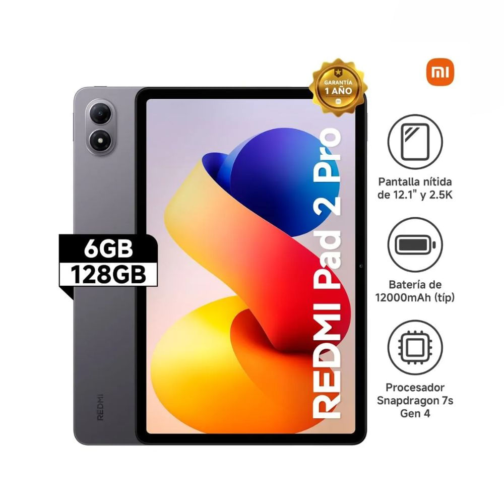 Tablet Xiaomi Redmi Pad 2 Pro 6GB 128GB Gris - Pantalla 2.5K 120Hz con Snapdragon 7s Gen4