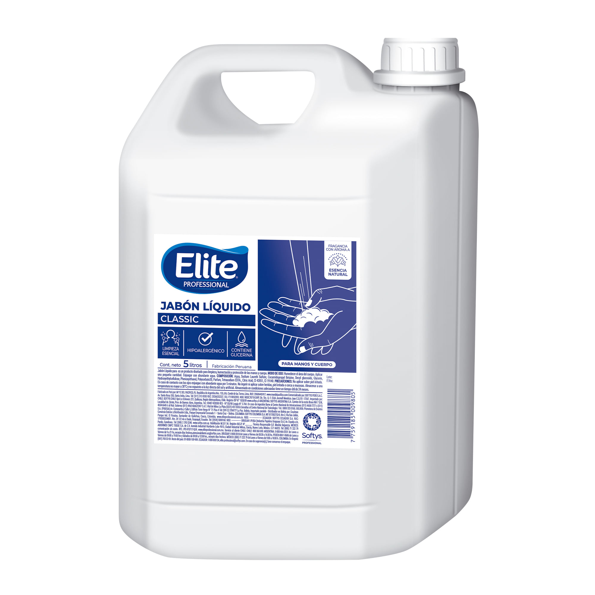 Jabón Líquido PROFESIONAL ELITE Classic Galonera 5L