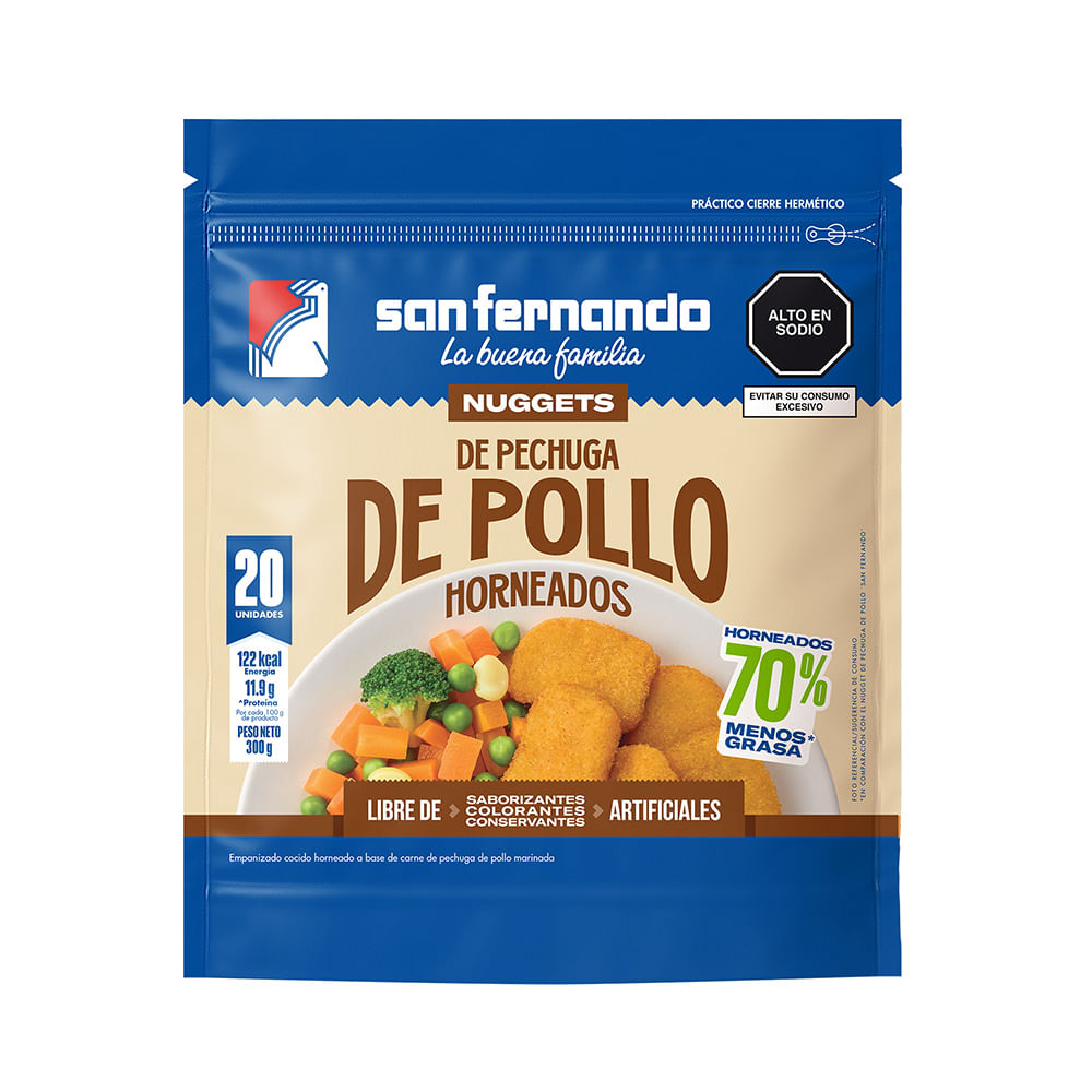 Nuggets Horneados SAN FERNANDO Pechuga de Pollo Paquete 20un