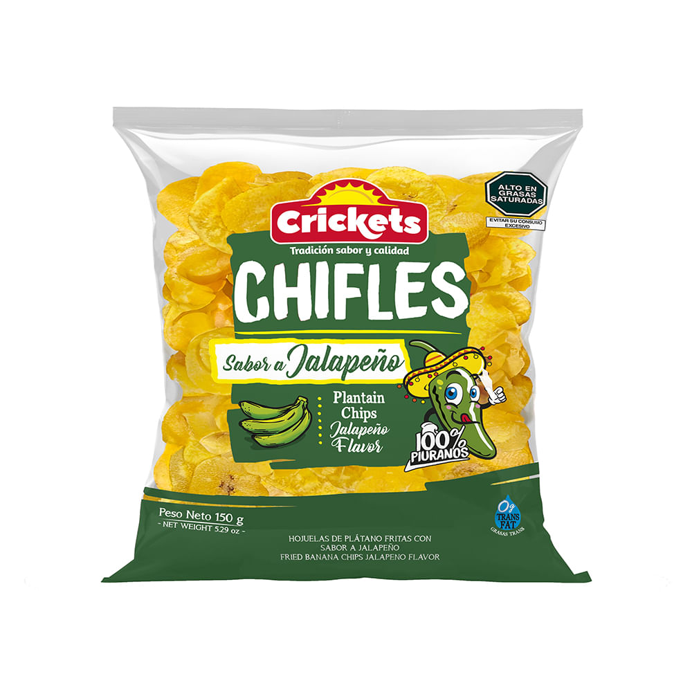 Chifles Sabor Jalapeño CRICKETS Bolsa150g