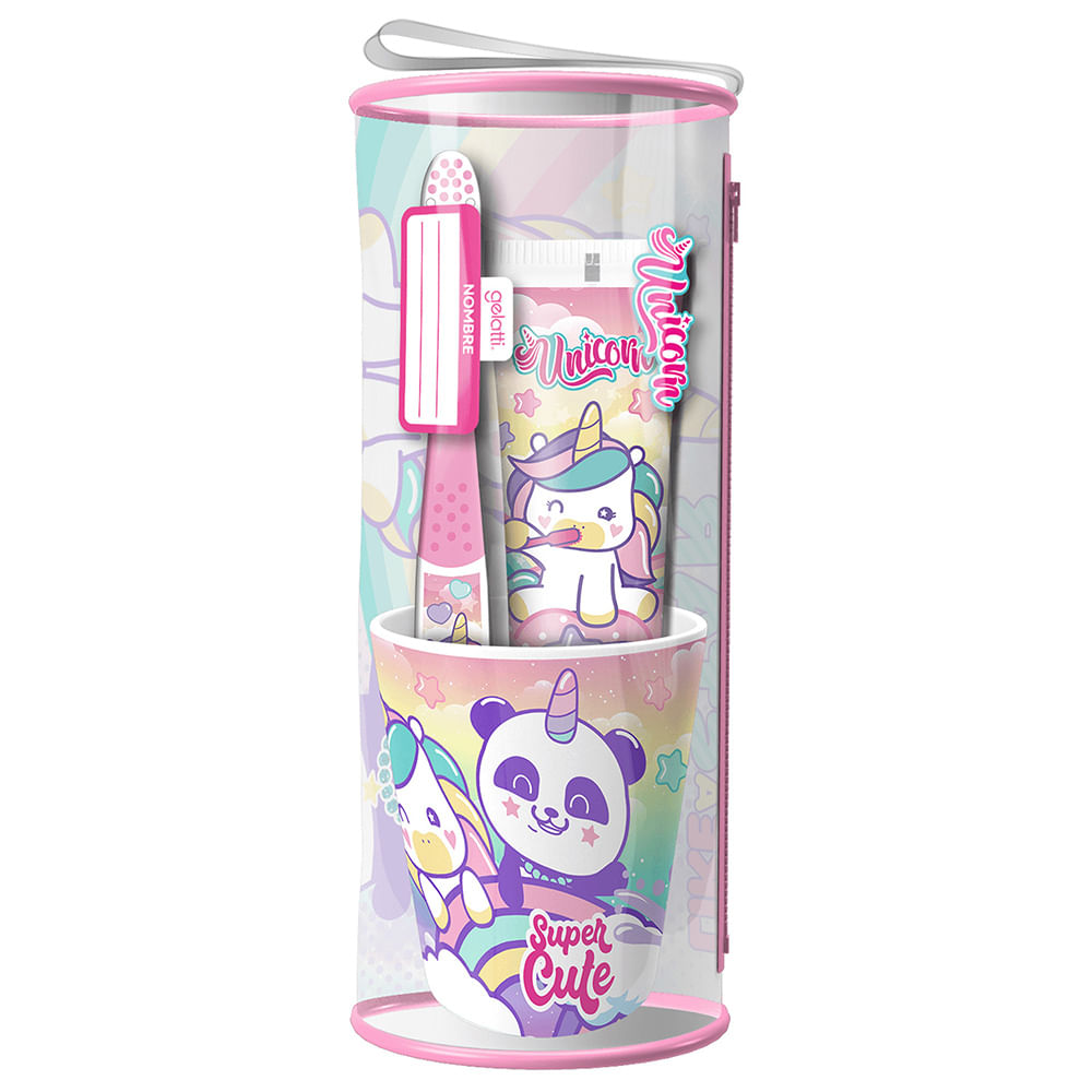 Pack GELATTI Unicornio Set Estuche + Pasta 50g + Cepillo + Vaso