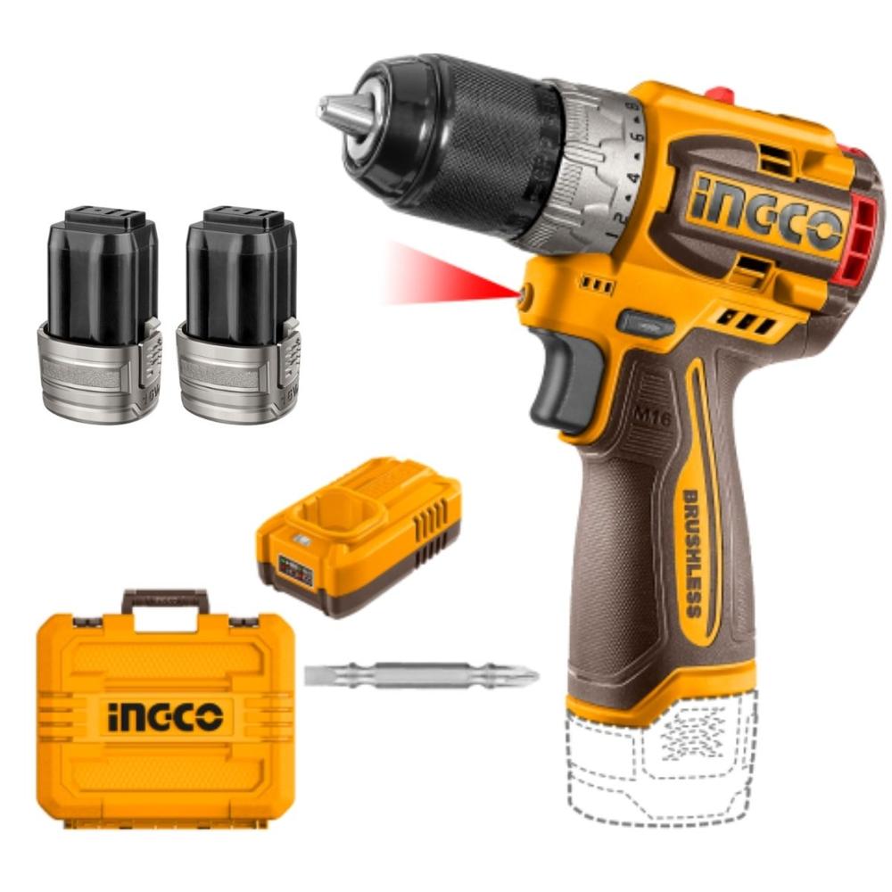 Taladro Atornillador CDLI16682 BL 16V Ingco y Baterías