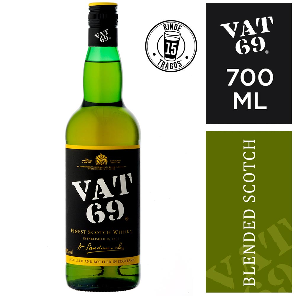Whisky VAT 69 Clásico Botella 700ml plazaVea Supermercado