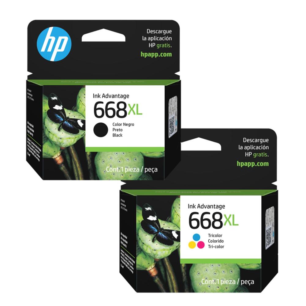 PACK TINTA HP 668XL NEGRO Y TRICOLOR 7FP38VL 7FP39VL DJ 2975 4375