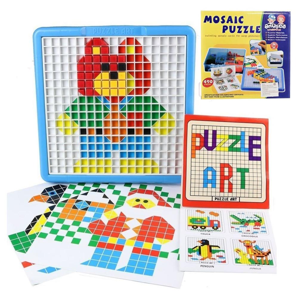 Puzzle Mosaico 490 Piezas Didactico Con Bandeja Para Niños Creativo Educativo
