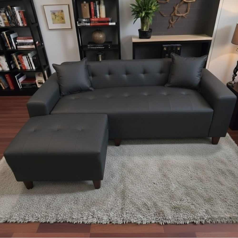 Juego de Sala Illari Plomo Puff de Regalo