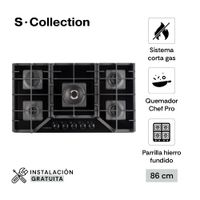 Cocina Encimera 90cm S-Collection SOLCO067 Vidrio Templado a Gas