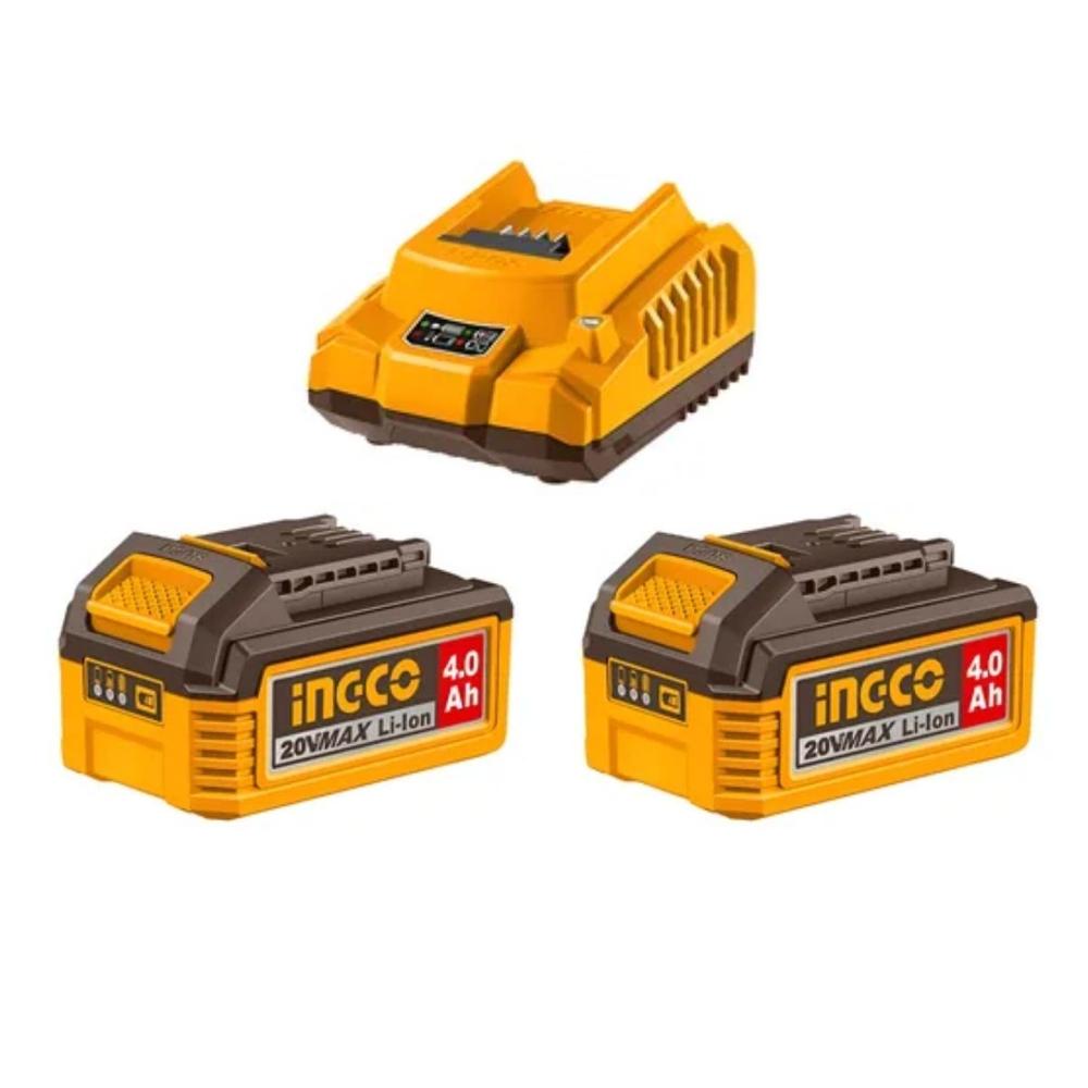 Set 2 Baterías 20V 4.0Ah y Cargador INGCO FBCPK2013
