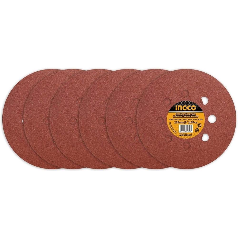 Set X6 Lijas Circulares 225Mm AKRS225061 Ingco