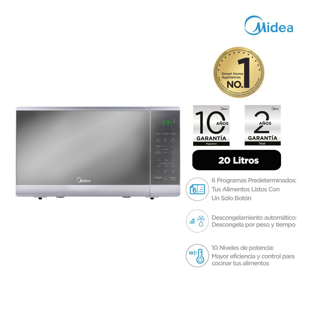 Microondas Midea Practia MMDF07S2MG 20Lts - Gris