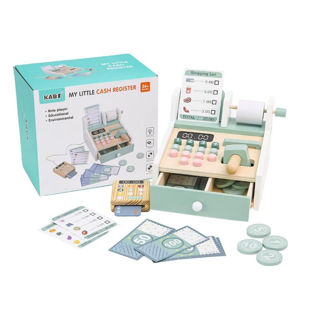 Juguete Mini Caja Registradora De Madera Para Niños Didactico