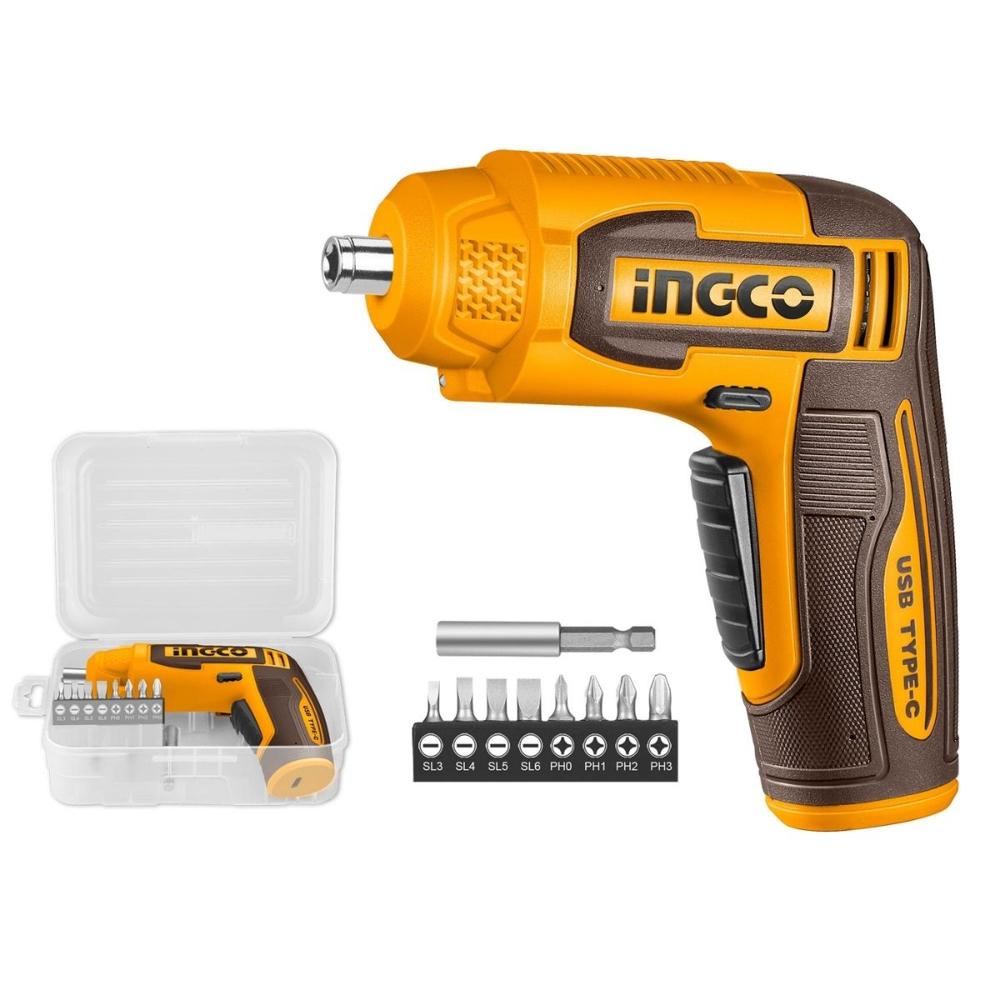 Atornillador 4V Ingco Compacto con 9 Puntas y Estuche