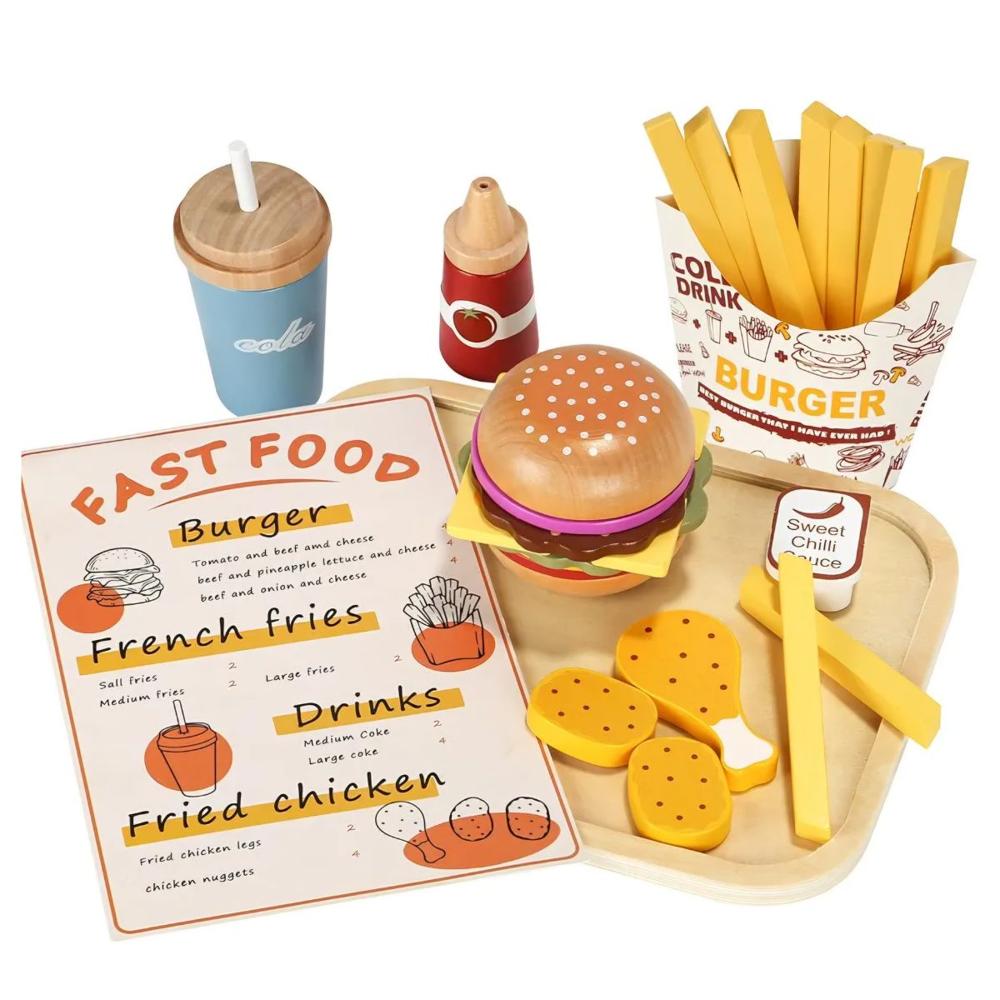 Juguete De Alimentos Set De Chatarra De Madera Montessori